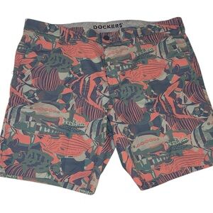 Dockers Supreme Flex Ultimate Short Fish Print NWOT Stretch Men’s